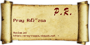 Pray Rózsa névjegykártya